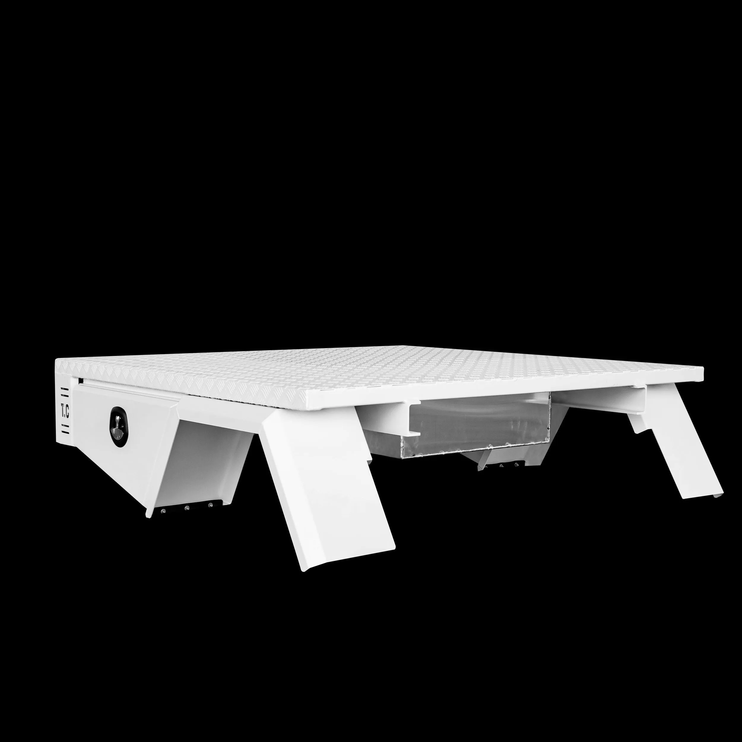 Aluminium Tray 2100mm No Headboard - White