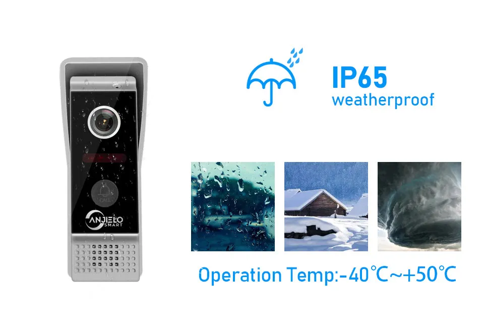 AnjieloSmart 7inch Monitor Video Intercoms Home Security System Video Doorbell Camera Remote Controlling