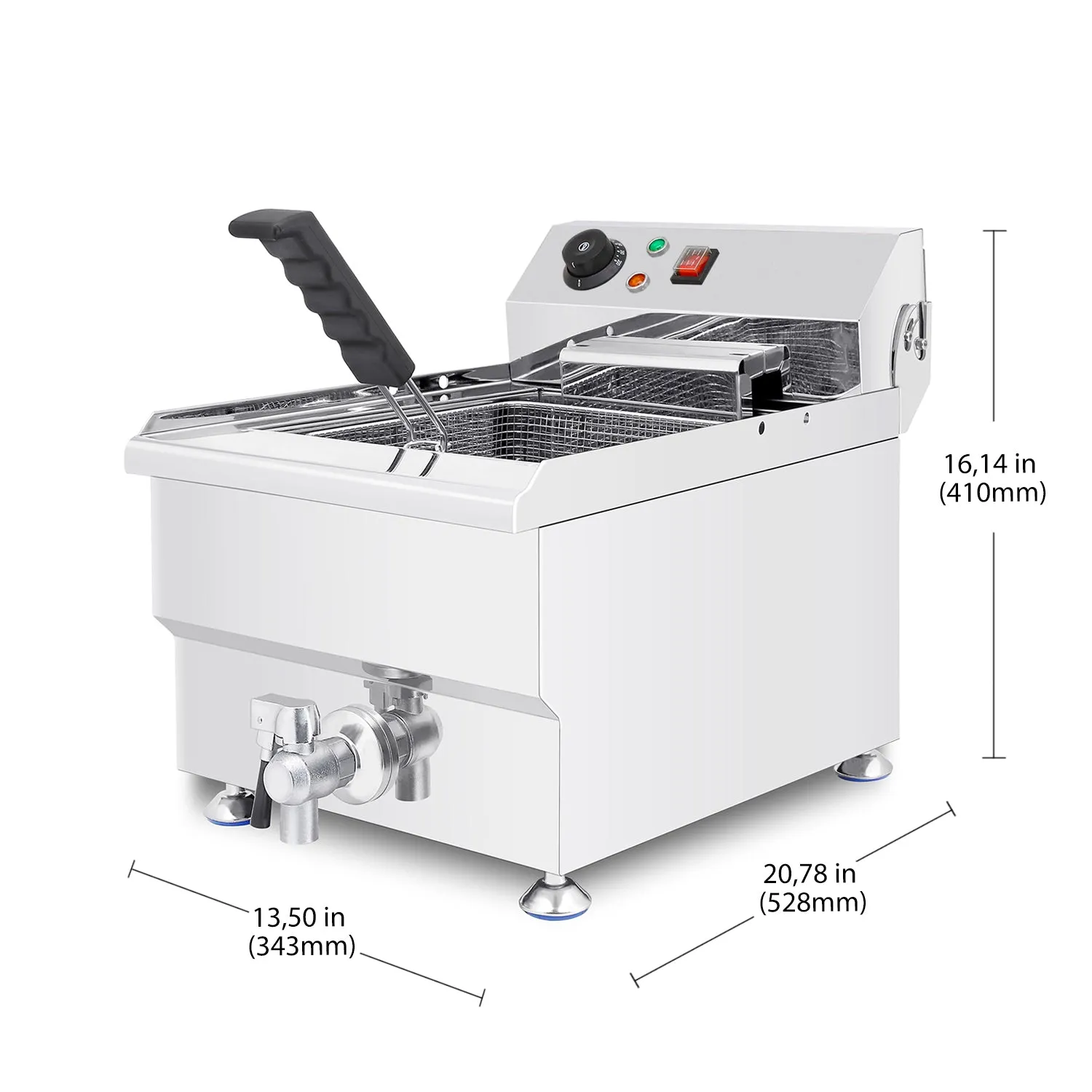 AP-400 Commercial Deep Fryer | 17 L | Electric Oil Fryer | Snack Machine with Removable Basket