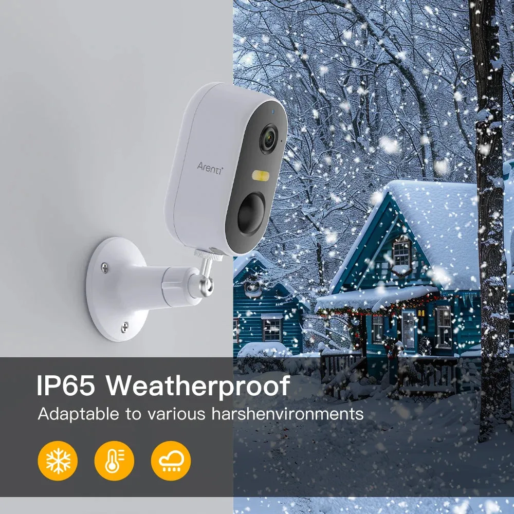 ARENTI 2K Battery Powered Wireless Camera Outdoor for Home Security with PIR Motion Detection, Color Night Vision, 2-Way Talk