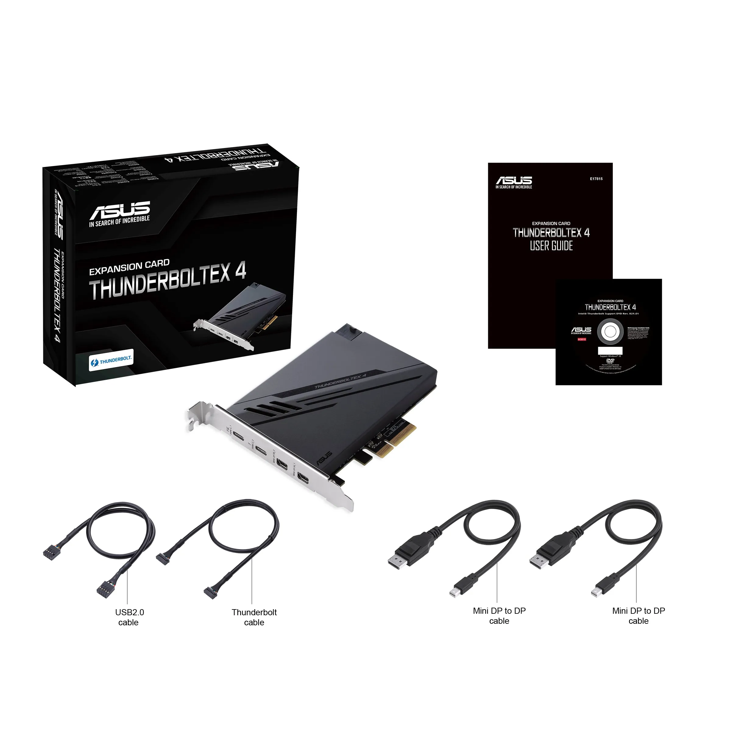 Asus Thunderboltex 4 - Thunderbolt Adapter - Pcie 3.0 X4 - Thunderbolt 4 X 2 - Black