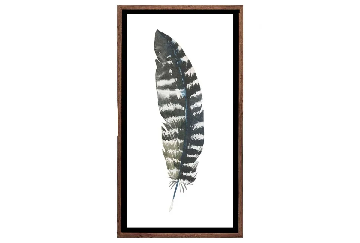 Black Grey Feather | Watercolour Print | Wall Art Decor