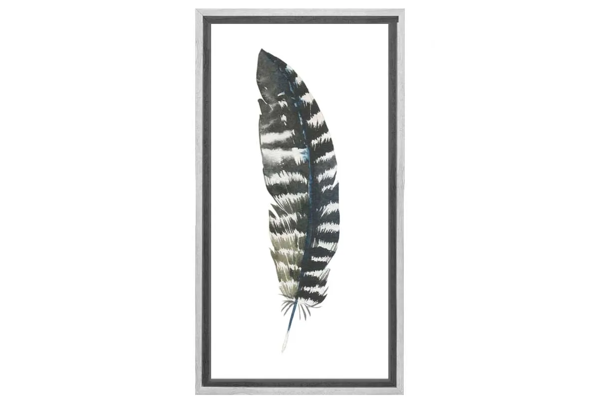 Black Grey Feather | Watercolour Print | Wall Art Decor