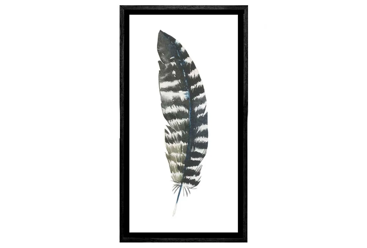 Black Grey Feather | Watercolour Print | Wall Art Decor