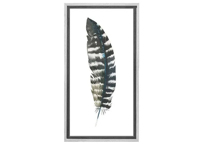 Black Grey Feather | Watercolour Print | Wall Art Decor