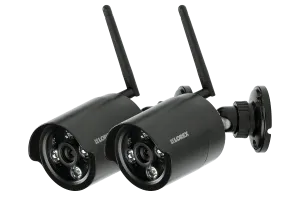 Black wireless cameras with night vision (2-pack)