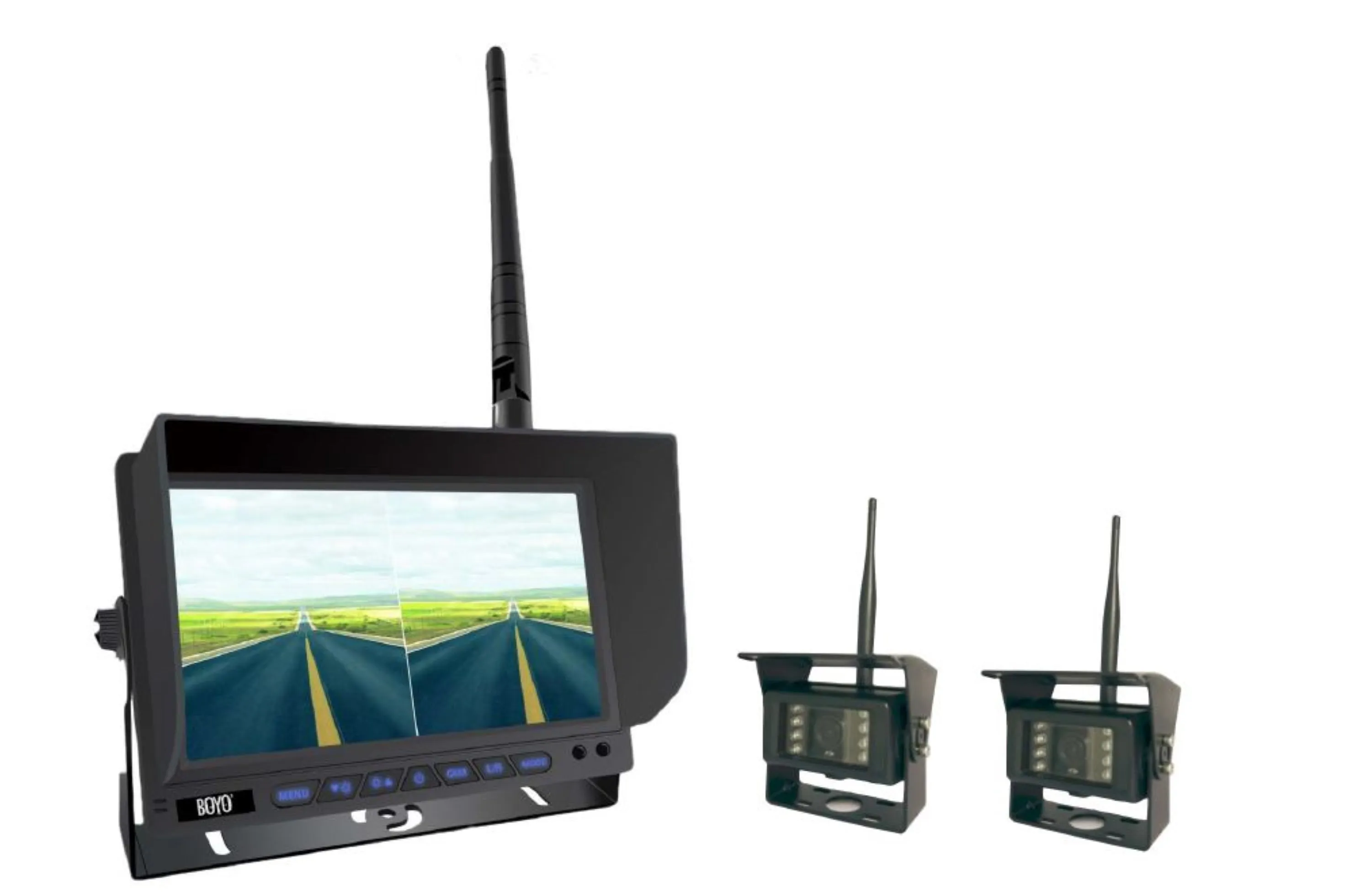 BOYO VTC701AHD-Q2 : Wireless Vehicle AHD Backup Camera System with 7” Monitor and Backup Camera for Car, Truck, SUV and Van (2 Channel)