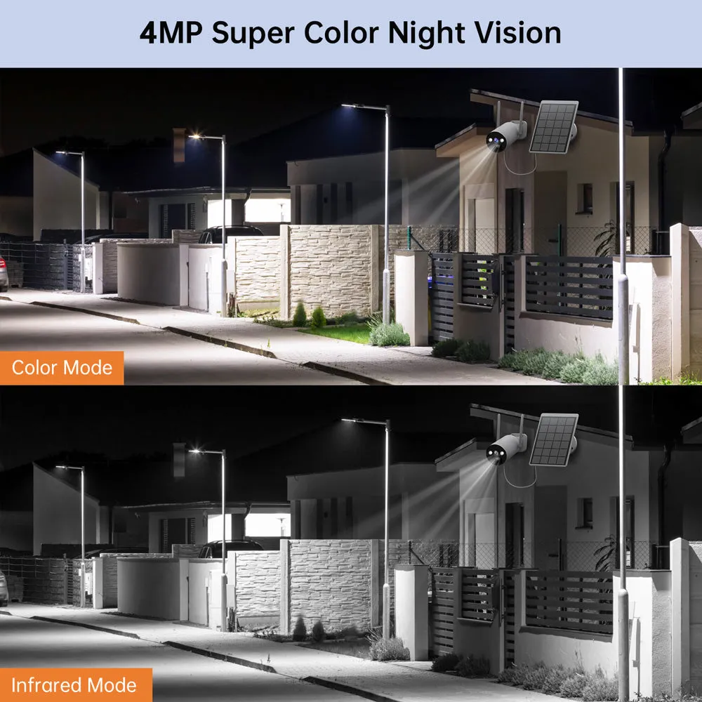 Campark SC08 4MP 4PCS Wireless Solar Powered Real-Time Alert Security Camera System