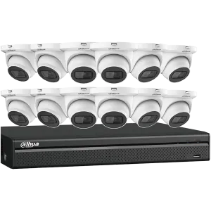 Dahua | 12 x 4 MP Eyeball Network Cameras with One (1) 16-channel 4K NVR | Part # N564E124S