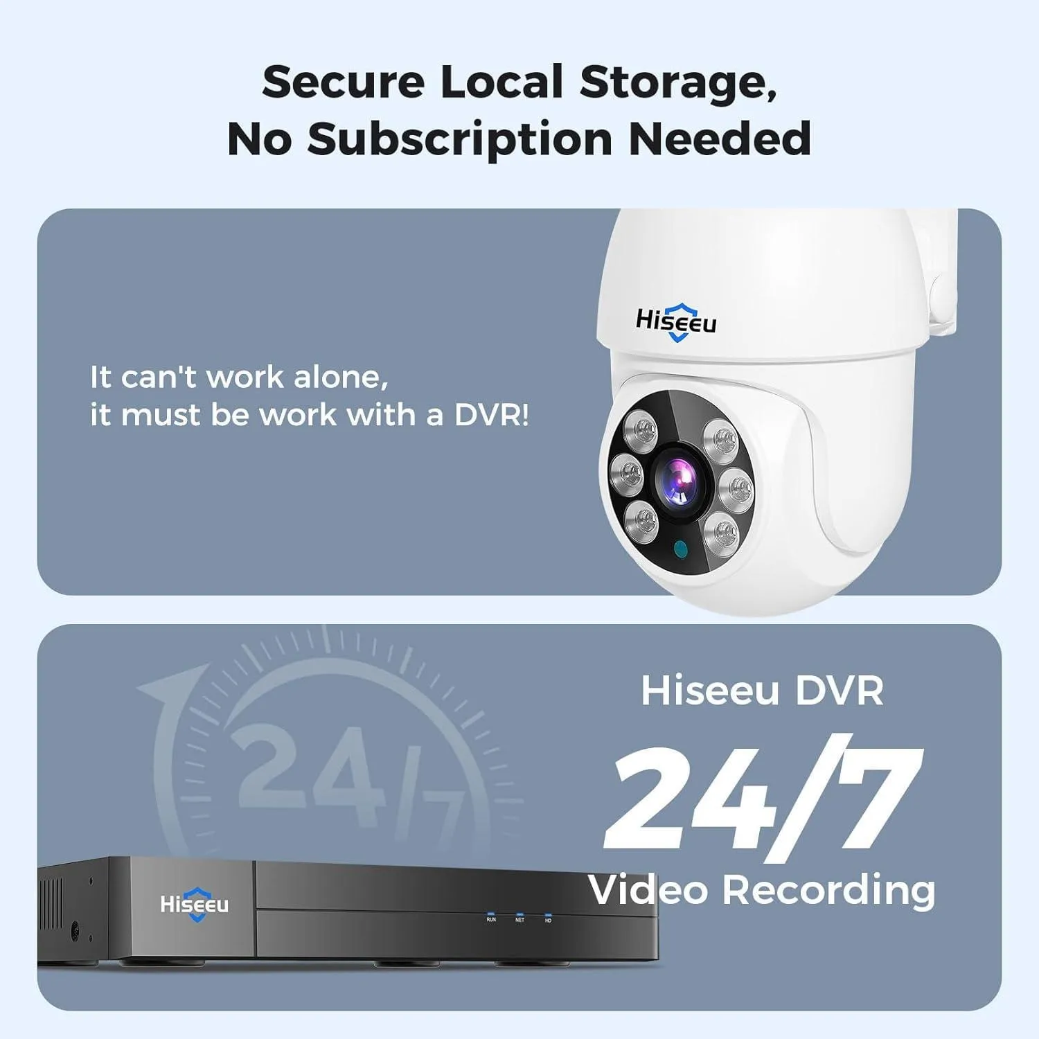 Hiseeu 5MP AHD CCTV PTZ Home Wired Security Camera 350°pan and 90°tilt 60ft IR Clear Night Vision Analog TVL Security Dome Wired Camera for Indoor Outdoor Security Replacement Camera 1PCS
