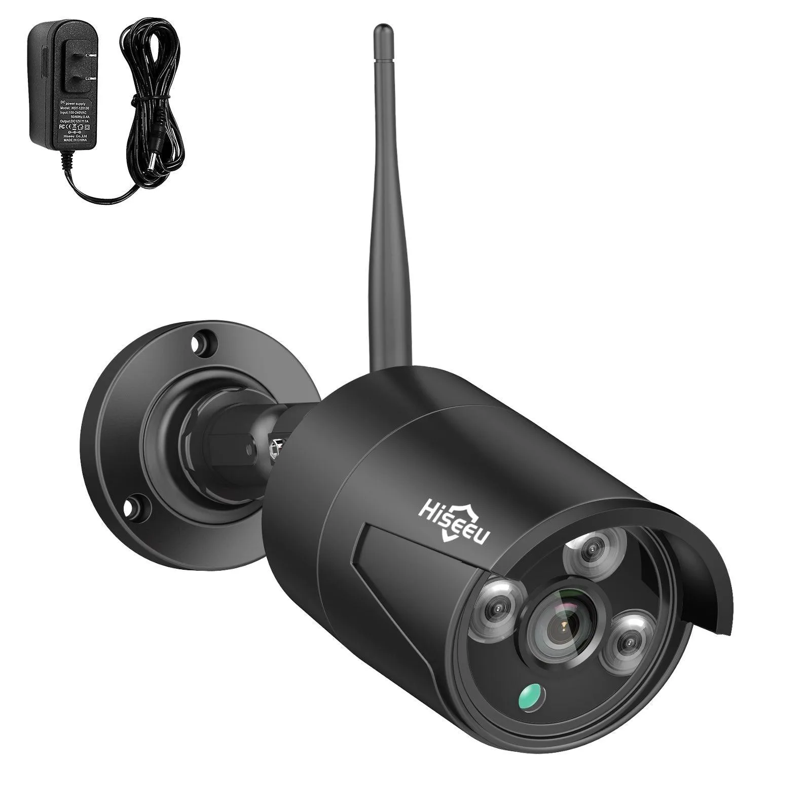 Hiseeu Add on 5MP Outdoor Wireless Security Camera, Waterproof Outdoor Indoor 3.6mm Lens IR Cut Day & Night Vision with Power Adapter, Compatible 10CH Wireless Security Camera System
