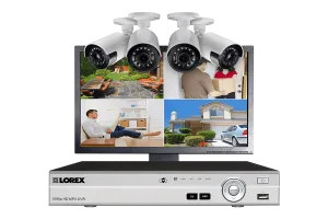 Home Security System with 4-Channel DVR, 4 Ultra-Wide 160