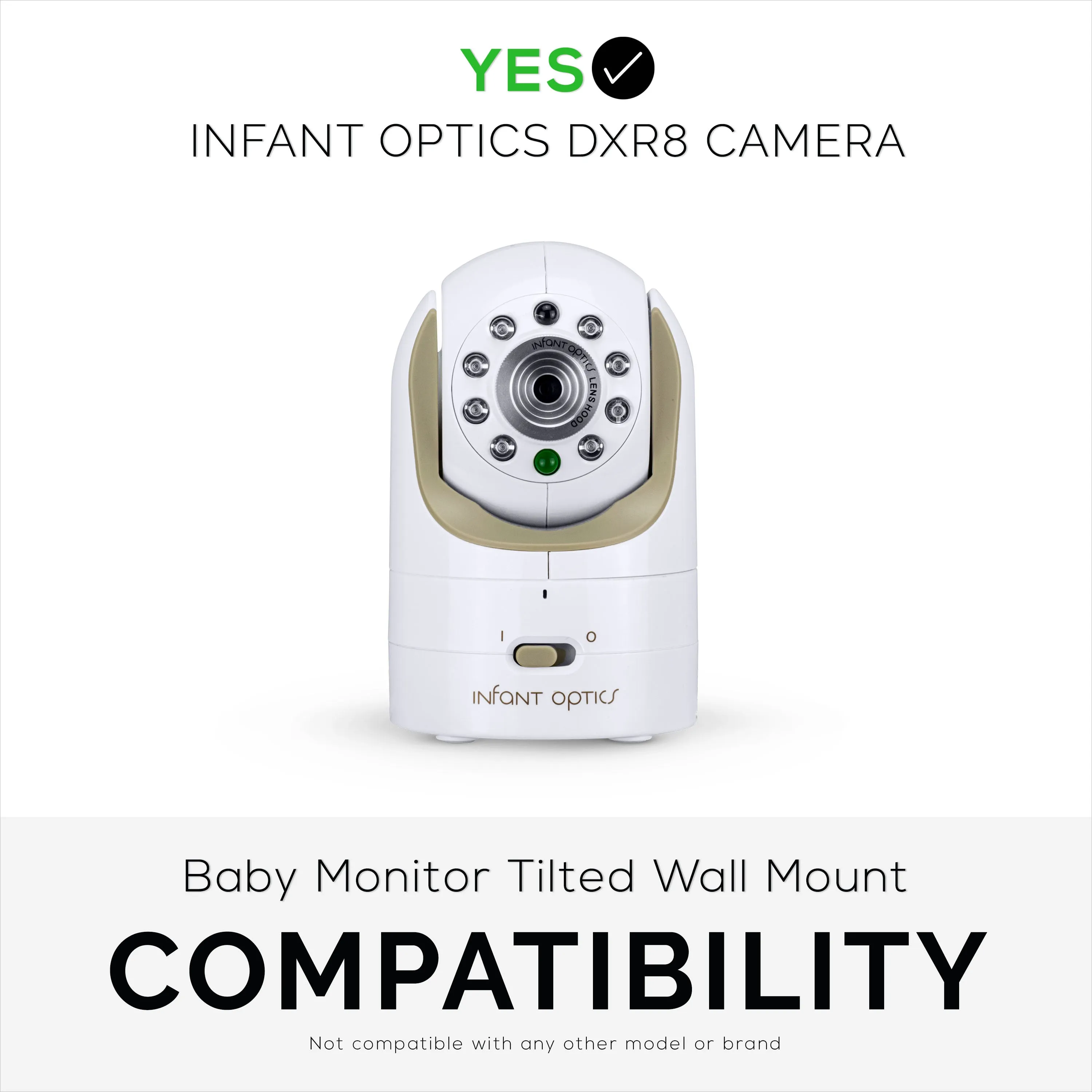 Infant Optics DXR8 & Pro Tilted Wall Mount Holder, Adhesive & Screw-In Holder, Easy to Install