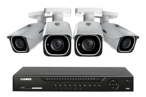 IP Camera System with 4 Ultra HD 4K Security Cameras & Lorex Cloud Connectivity