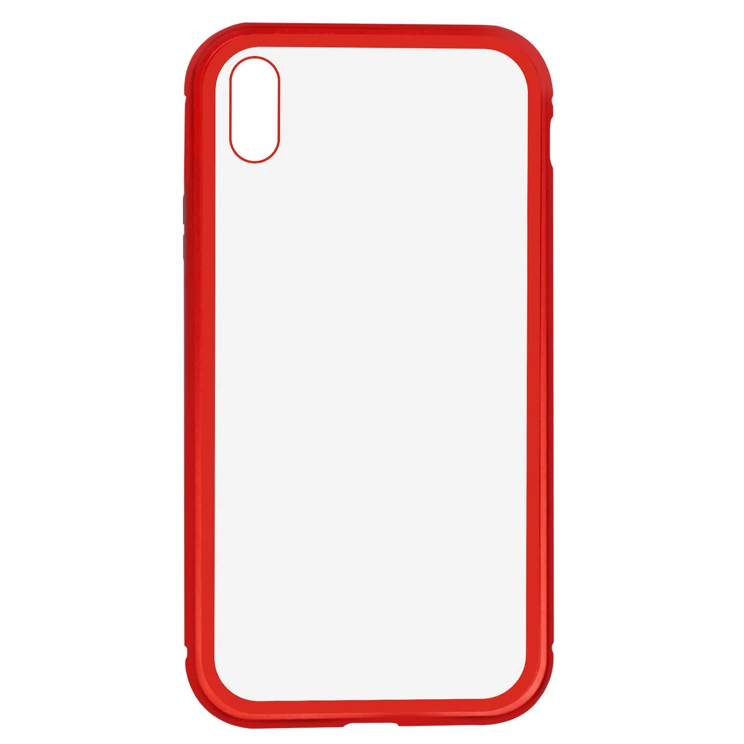 iPhone X /XS Case -  Magnetic Frame, Tempered Glass Back