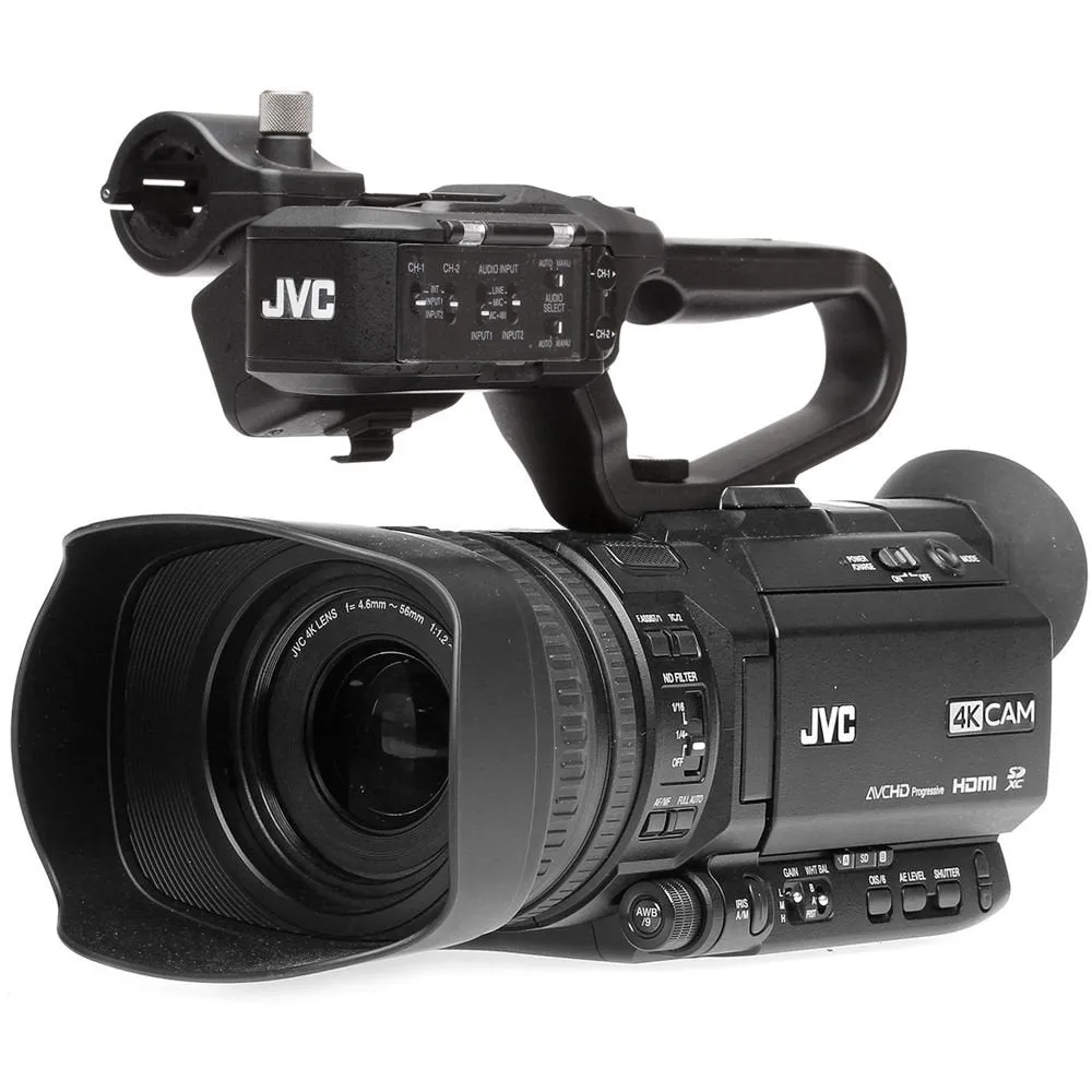 JVC UHD 4K Streaming Camcorder with Built-in Lower-Thirds Graphics   Cleaning Kit