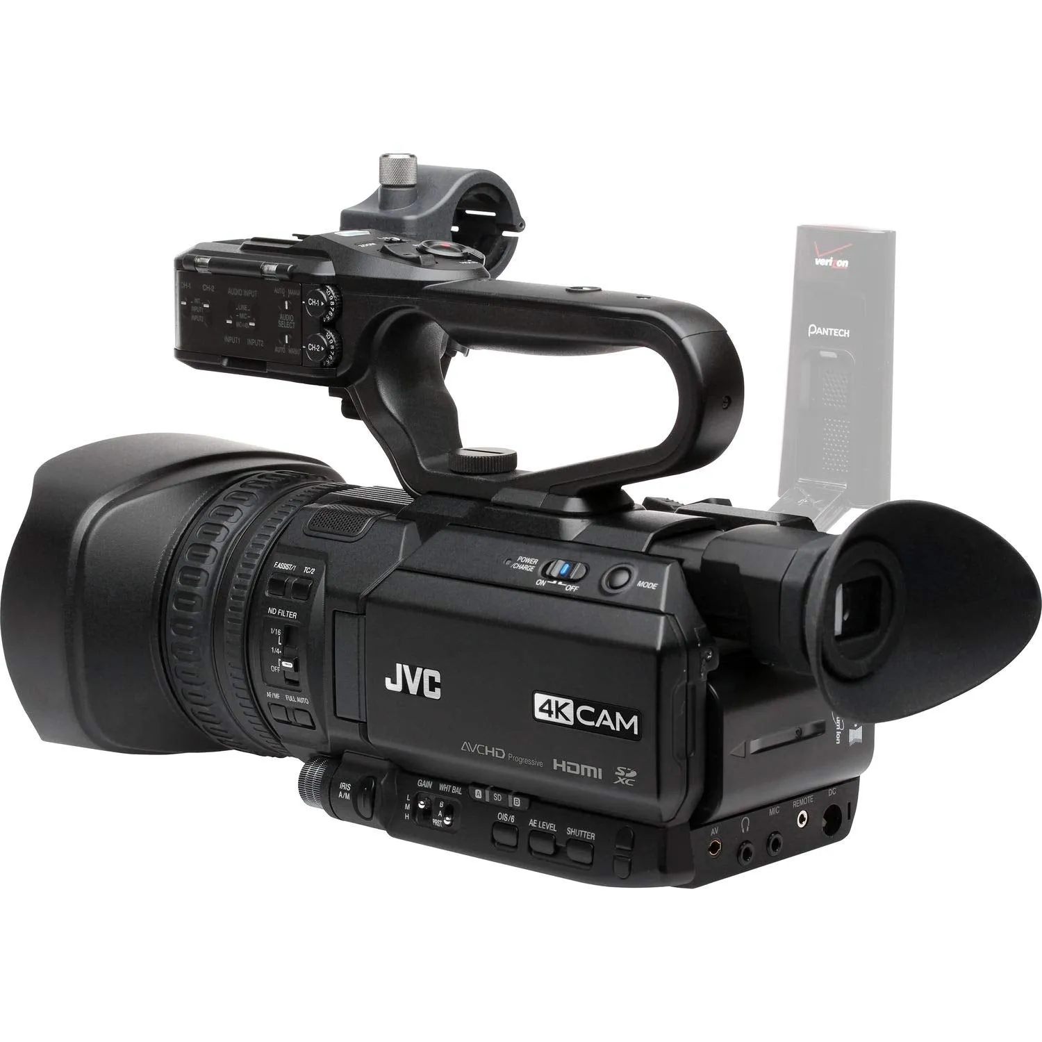 JVC UHD 4K Streaming Camcorder with Built-in Lower-Thirds Graphics   Cleaning Kit