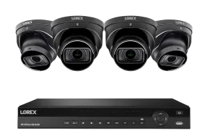Lorex 4K (16 Camera Capable) 4TB Wired NVR System with Nocturnal 3 Smart IP Dome Cameras with Listen-in Audio and Motorized Varifocal Lenses