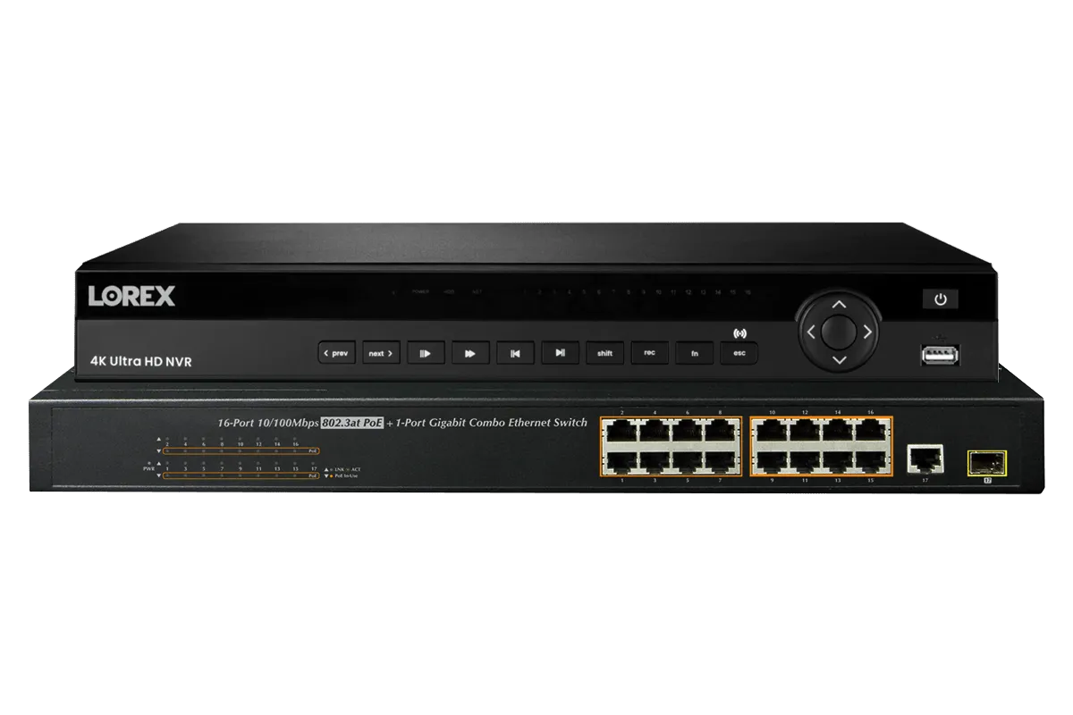 Lorex 4K 32-Channel 8TB Wired NVR System with Active Deterrence Bullet Security Cameras