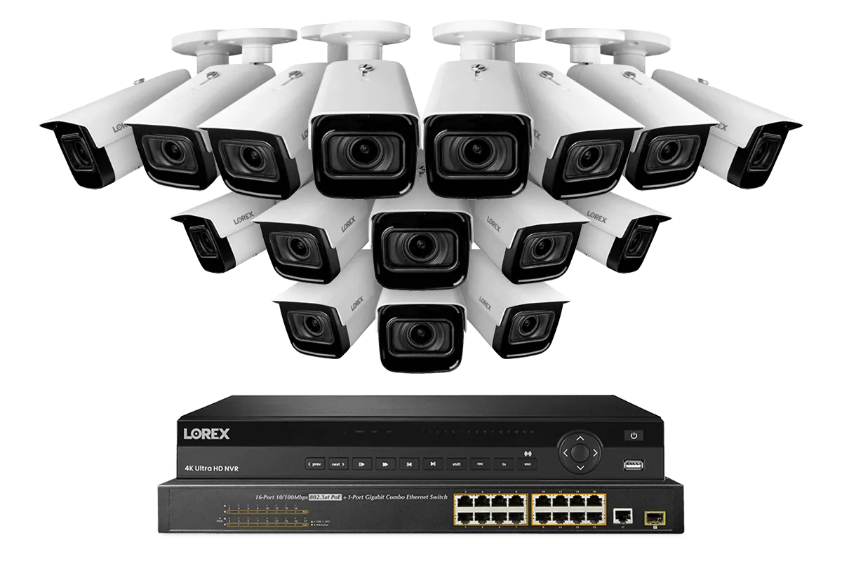 Lorex 4K 32-Channel Nocturnal NVR System with Nocturnal 3 Smart IP Optical Zoom Security Cameras with Real-Time 30FPS Recording