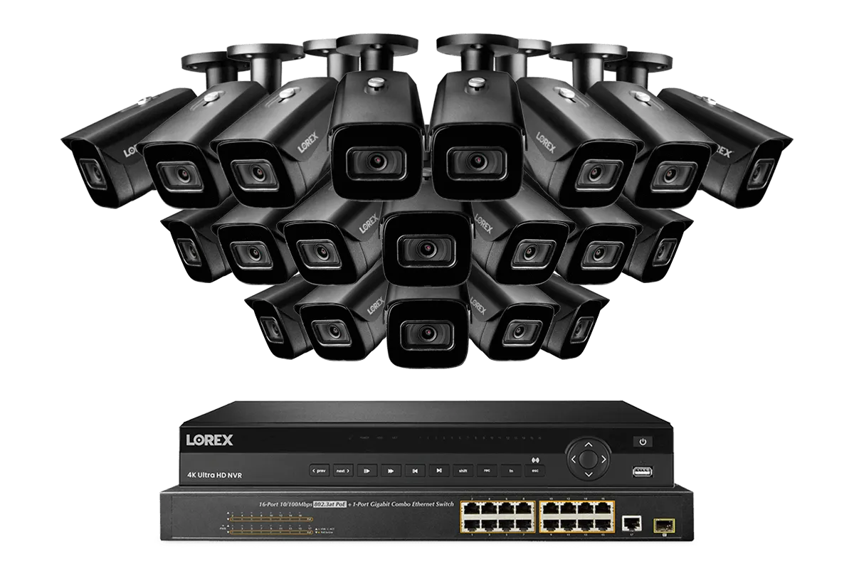 Lorex 4K 32-Channel Nocturnal NVR System with Nocturnal 3 Smart IP Optical Zoom Security Cameras with Real-Time 30FPS Recording