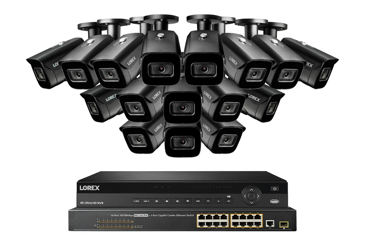 Lorex 4K 32-Channel Nocturnal NVR System with Nocturnal 3 Smart IP Optical Zoom Security Cameras with Real-Time 30FPS Recording