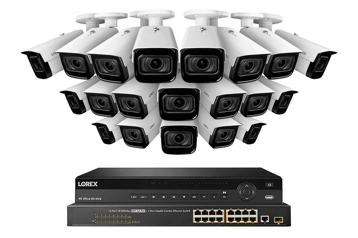 Lorex 4K 32-Channel Nocturnal NVR System with Nocturnal 3 Smart IP Optical Zoom Security Cameras with Real-Time 30FPS Recording