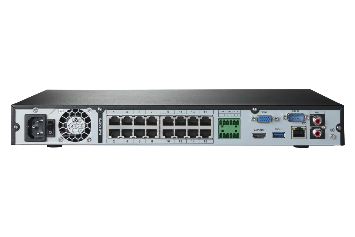 Lorex Elite Series 4K 32 Camera Capable 8TB Wired NVR System with 4MP (2K) A4 IP Bullet Cameras