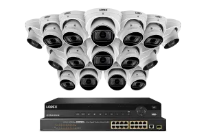Lorex Elite Series NVR with N4 (Nocturnal Series) IP Dome Cameras - 4K 32-Channel 8TB Wired System