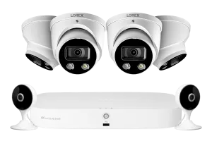 Lorex Fusion 4K 8-Channel 2TB Wired NVR System with Four 4K IP Dome Cameras   Two 2K Wi-Fi Indoor Cameras