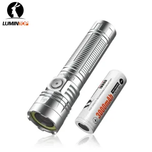 Lumintop W1 Multi-Light Rechargeable Flashlight SILVER 1 *21700 Battery Included White LED / Red LED / White Extreme Focus