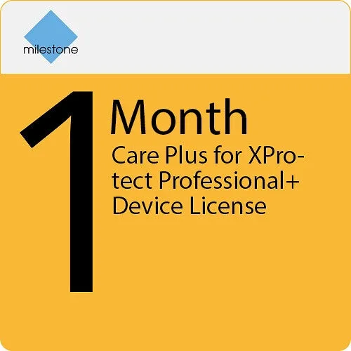 Milestone MXPPPLUSDL 1-Month Care Plus for XProtect Professional  Device License