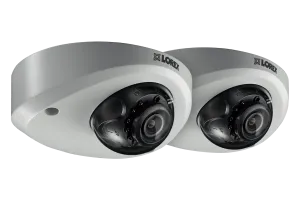 Mini Audio HD IP 2K Metal Dome Security Camera, 150ft Color Night Vision (2-pack)