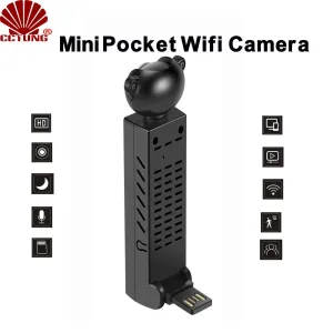 Mini Pocket 1080P HD WIFI Camera with 360 Degree PTZ Tiny Camera H.264/H.265 Push Stream for ONVIF