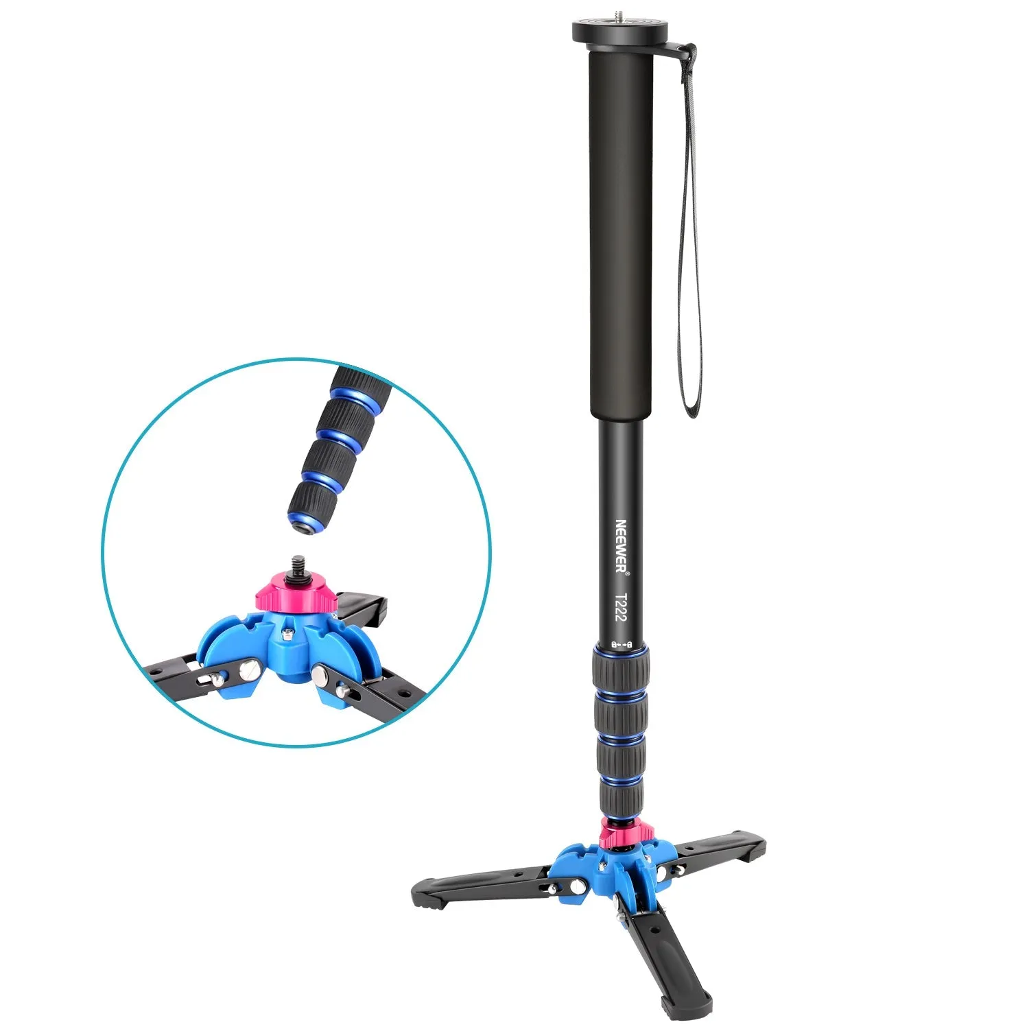 NEEWER T222 Extendable Camera Monopod Stand Base