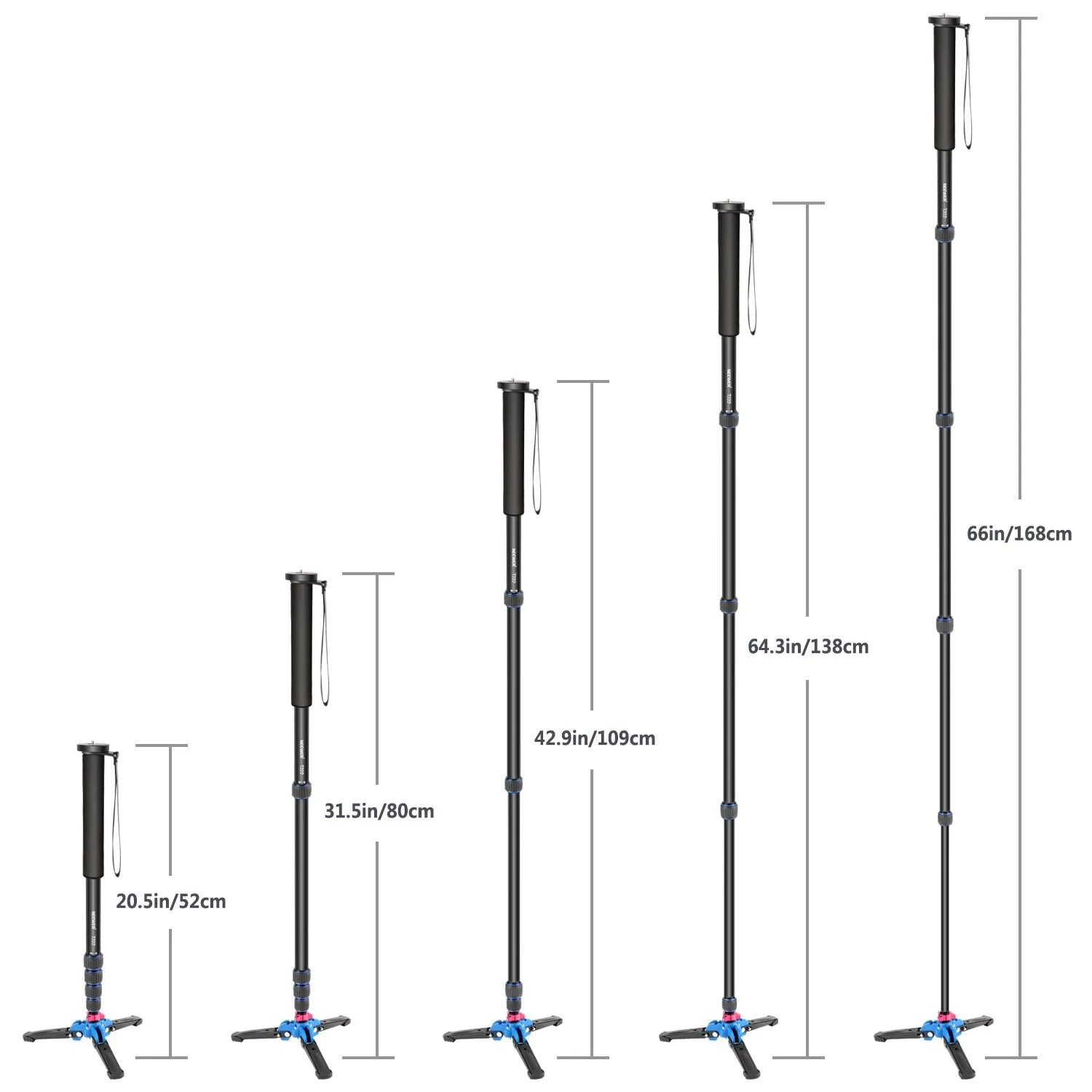 NEEWER T222 Extendable Camera Monopod Stand Base