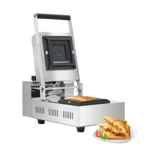 NicoPower Jaffle Maker Commercial | Electric Jaffle Sandwich Maker | Pudgy Pie Iron | Stainless Steel