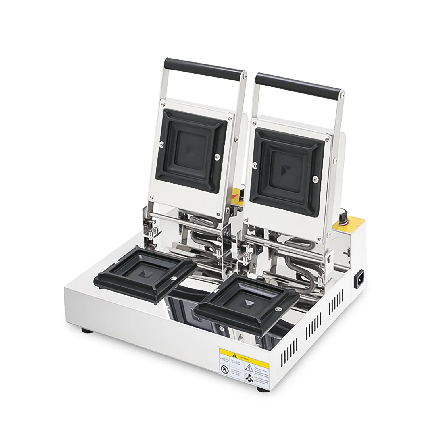 NicoPower Jaffle Maker Commercial | Electric Jaffle Sandwich Maker | Pudgy Pie Iron | Stainless Steel
