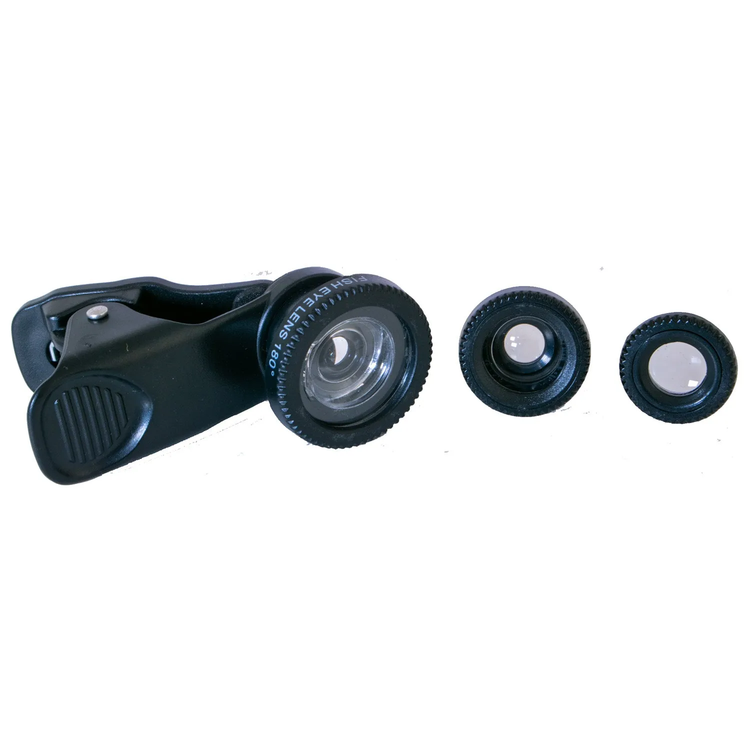 Phone lenses, set of 3, macro (magnifier), wide angle (distance), fisheye (distance)