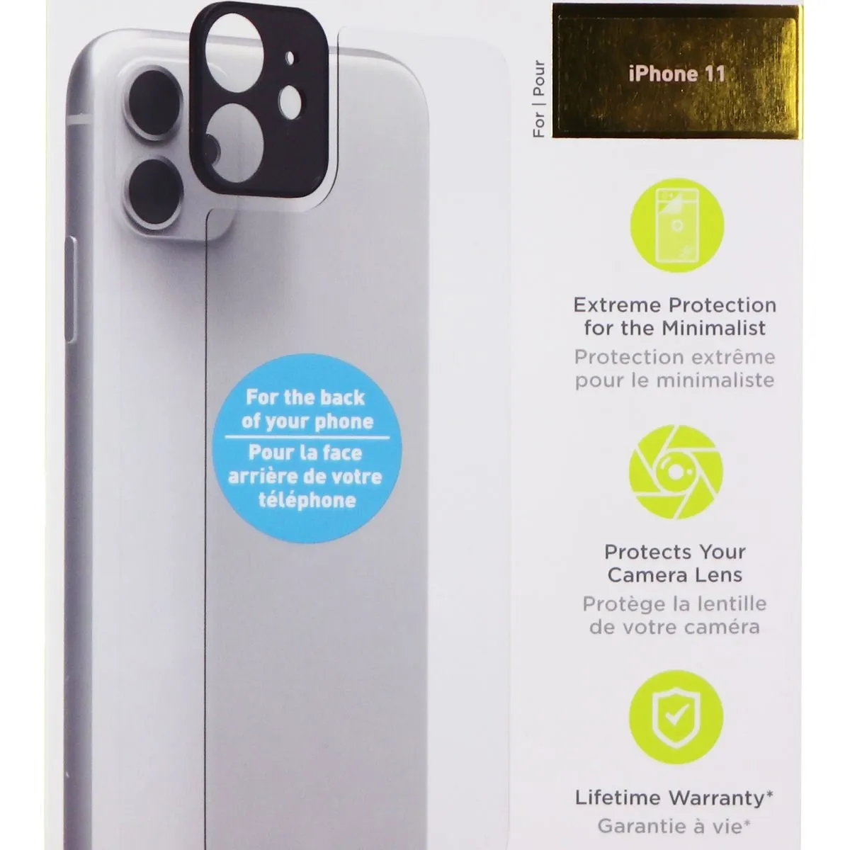 PureGear Extreme Impact Back Panel & Camera Protector for Apple iPhone 11