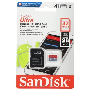 SanDisk Ultra microSDHC UHS-1 Card and Adapter (32GB) Class 10 A1