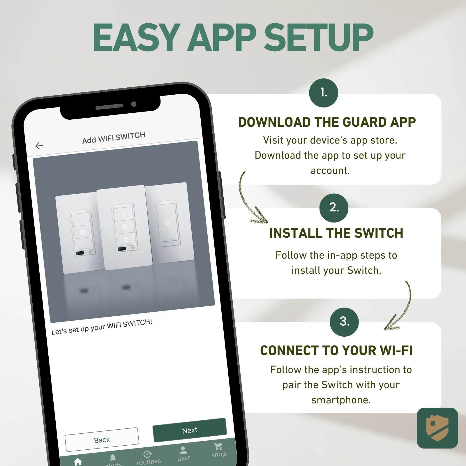 SECURAM Wi-Fi Security Dimmer Switch
