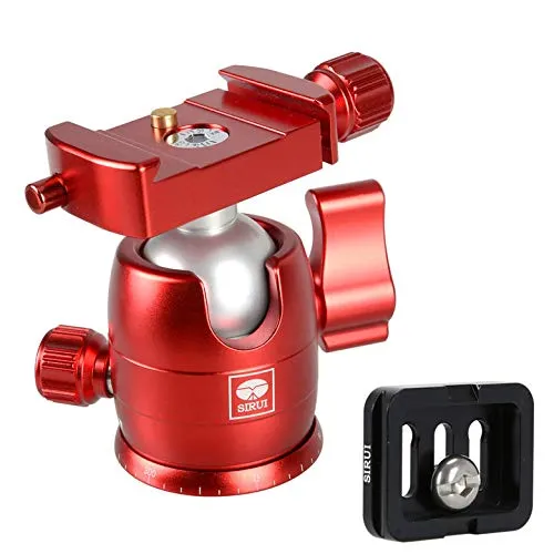 Sirui B-00 Aluminum Mini Ball Head with TY-C10 Plate, 11 lb Capacity, Red