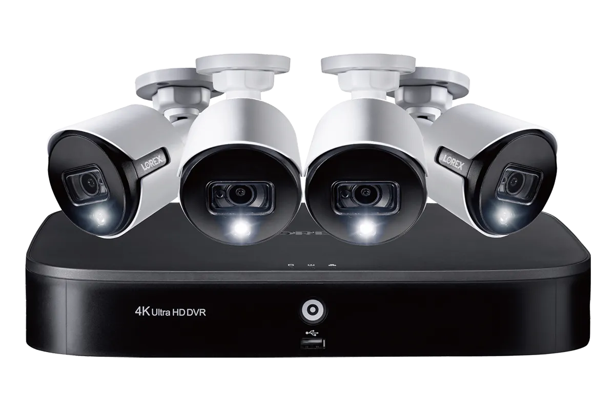 Smart 4K 8-channel 2TB DVR with 5MP Deterrence Bullet Cameras