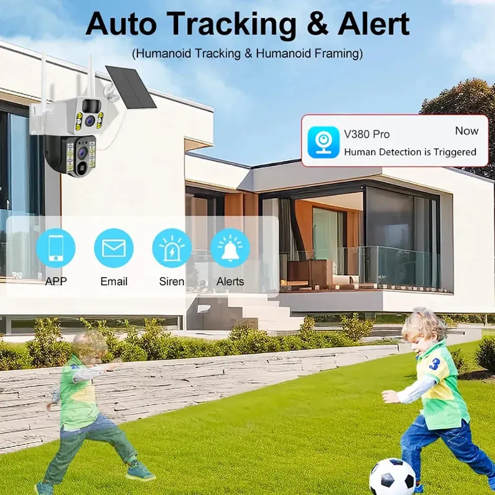 Solar HD IP Wireless CCTV Surveillance Cameras PIR 4G SIM Card