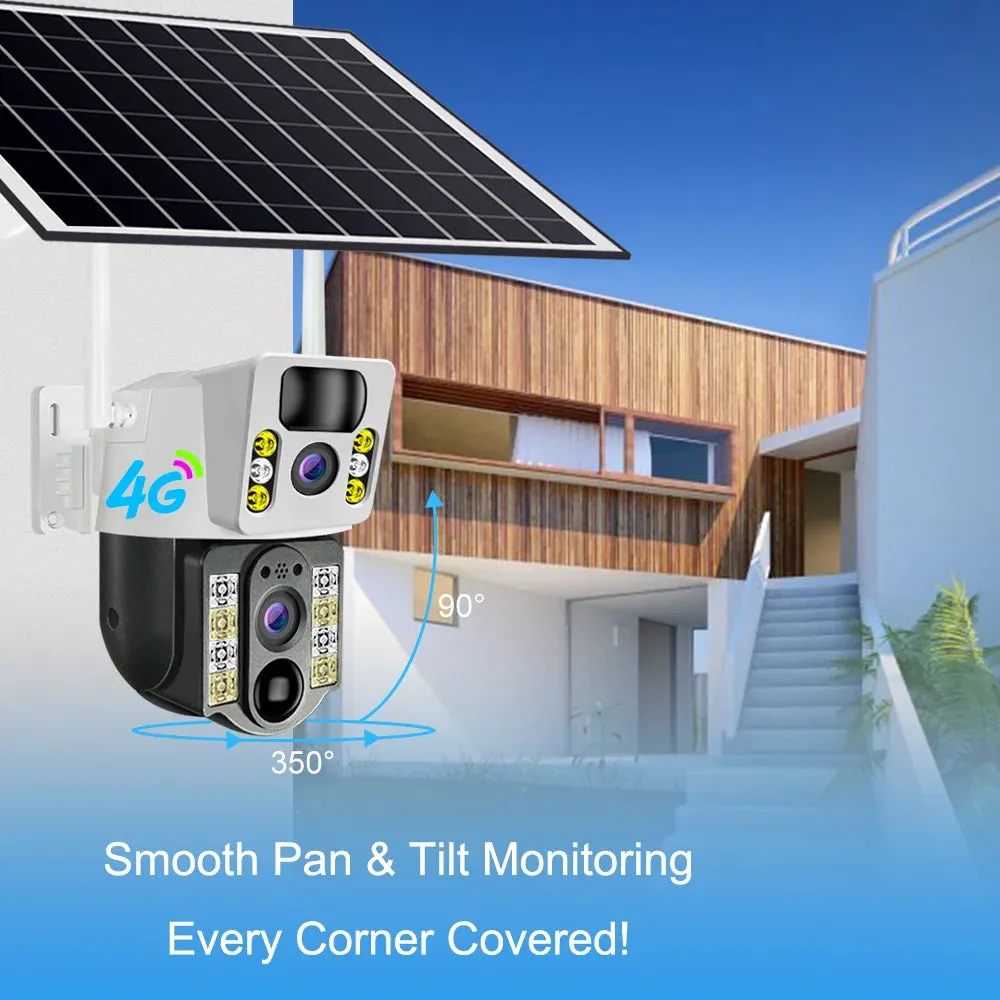 Solar HD IP Wireless CCTV Surveillance Cameras PIR 4G SIM Card