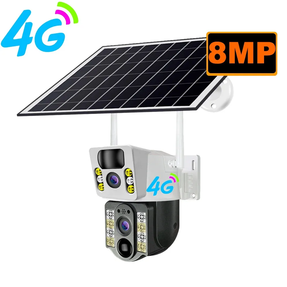 Solar HD IP Wireless CCTV Surveillance Cameras PIR 4G SIM Card