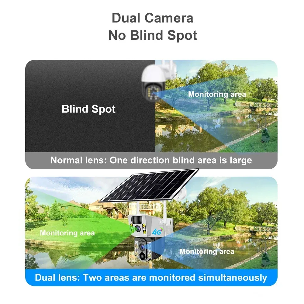 Solar HD IP Wireless CCTV Surveillance Cameras PIR 4G SIM Card