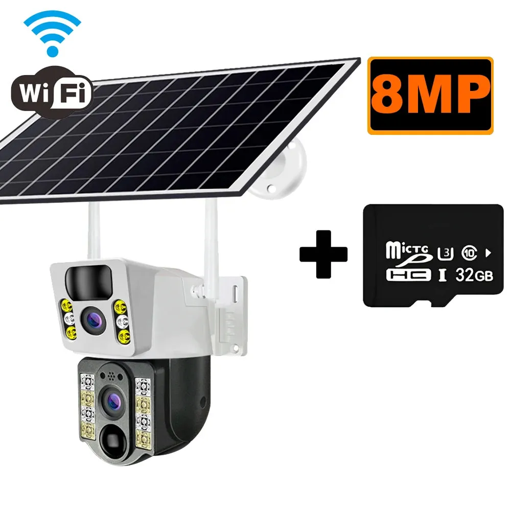 Solar HD IP Wireless CCTV Surveillance Cameras PIR 4G SIM Card