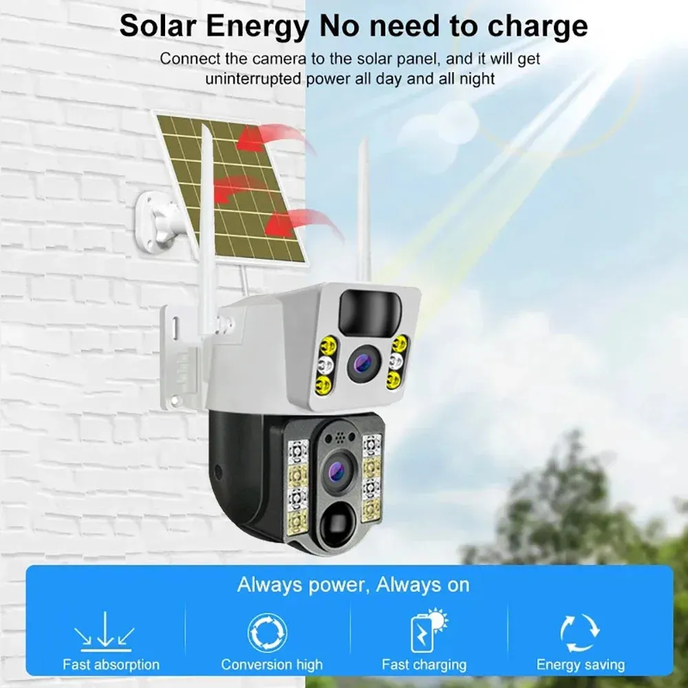 Solar HD IP Wireless CCTV Surveillance Cameras PIR 4G SIM Card